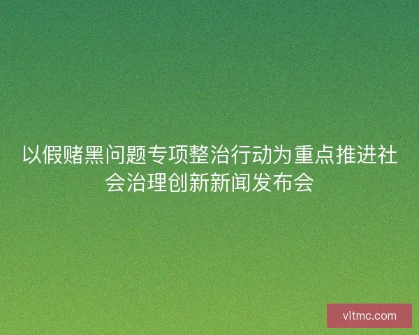 以假赌黑问题专项整治行动为重点推进社会治理创新新闻发布会