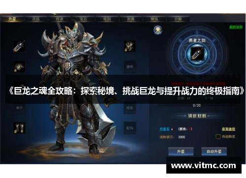 《巨龙之魂全攻略：探索秘境、挑战巨龙与提升战力的终极指南》